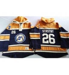 St. Louis Blues 26 Paul Stastny Navy Blue Gold Sawyer Hooded Sweatshirt Stitched Jersey St. Louis Blues 26 Paul Stastny Navy Blue Gold Sawyer Hooded Sweatshirt Stitched Jersey