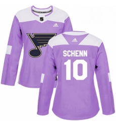 Womens Adidas St Louis Blues 10 Brayden Schenn Authentic Purple Fights Cancer Practice NHL Jersey Womens Adidas St Louis Blues 10 Brayden Schenn Authentic Purple Fights Cancer Practice NHL Jersey