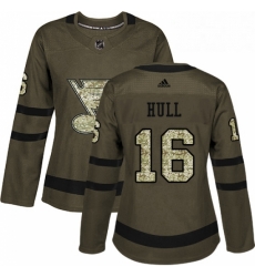 Womens Adidas St Louis Blues 16 Brett Hull Authentic Green Salute to Service NHL Jersey Womens Adidas St Louis Blues 16 Brett Hull Authentic Green Salute to Service NHL Jersey