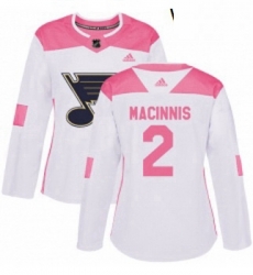 Womens Adidas St Louis Blues 2 Al Macinnis Authentic WhitePink Fashion NHL Jersey Womens Adidas St Louis Blues 2 Al Macinnis Authentic WhitePink Fashion NHL Jersey