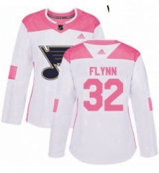 Womens Adidas St Louis Blues 32 Brian Flynn Authentic White Pink Fashion NHL Jersey Womens Adidas St Louis Blues 32 Brian Flynn Authentic White Pink Fashion NHL Jersey