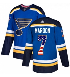 Youth Adidas St Louis Blues 7 Patrick Maroon Authentic Blue USA Flag Fashion NHL Jersey Youth Adidas St Louis Blues 7 Patrick Maroon Authentic Blue USA Flag Fashion NHL Jersey