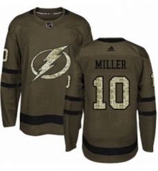 Mens Adidas Tampa Bay Lightning 10 JT Miller Authentic Green Salute to Service NHL Jersey Mens Adidas Tampa Bay Lightning 10 JT Miller Authentic Green Salute to Service NHL Jersey