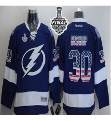 Tampa Bay Lightning #30 Ben Bishop Blue USA Flag Fashion 2015 Stanley Cup Stitched NHL Jersey Tampa Bay Lightning #30 Ben Bishop Blue USA Flag Fashion 2015 Stanley Cup Stitched NHL Jersey