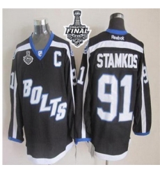 Tampa Bay Lightning #91 Steven Stamkos Black Third 2015 Stanley Cup Stitched NHL jersey Tampa Bay Lightning #91 Steven Stamkos Black Third 2015 Stanley Cup Stitched NHL jersey