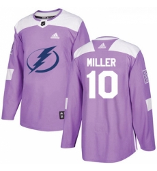 Youth Adidas Tampa Bay Lightning 10 JT Miller Authentic Purple Fights Cancer Practice NHL Jerse Youth Adidas Tampa Bay Lightning 10 JT Miller Authentic Purple Fights Cancer Practice NHL Jerse