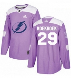 Youth Adidas Tampa Bay Lightning 29 Slater Koekkoek Authentic Purple Fights Cancer Practice NHL Jersey Youth Adidas Tampa Bay Lightning 29 Slater Koekkoek Authentic Purple Fights Cancer Practice NHL Jersey