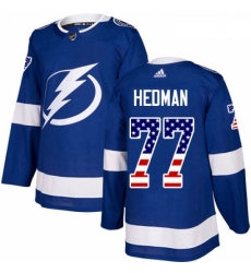 Youth Adidas Tampa Bay Lightning 77 Victor Hedman Authentic Blue USA Flag Fashion NHL Jersey Youth Adidas Tampa Bay Lightning 77 Victor Hedman Authentic Blue USA Flag Fashion NHL Jersey