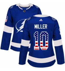 Womens Adidas Tampa Bay Lightning 10 JT Miller Authentic Blue USA Flag Fashion NHL Jerse Womens Adidas Tampa Bay Lightning 10 JT Miller Authentic Blue USA Flag Fashion NHL Jerse