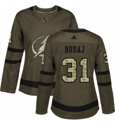Womens Adidas Tampa Bay Lightning 31 Peter Budaj Authentic Green Salute to Service NHL Jersey Womens Adidas Tampa Bay Lightning 31 Peter Budaj Authentic Green Salute to Service NHL Jersey