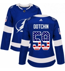 Womens Adidas Tampa Bay Lightning 59 Jake Dotchin Authentic Blue USA Flag Fashion NHL Jersey Womens Adidas Tampa Bay Lightning 59 Jake Dotchin Authentic Blue USA Flag Fashion NHL Jersey