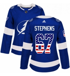 Womens Adidas Tampa Bay Lightning 67 Mitchell Stephens Authentic Blue USA Flag Fashion NHL Jersey Womens Adidas Tampa Bay Lightning 67 Mitchell Stephens Authentic Blue USA Flag Fashion NHL Jersey