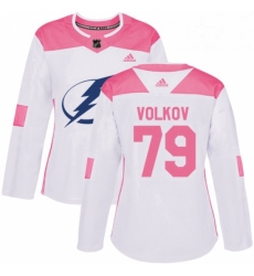 Womens Adidas Tampa Bay Lightning 79 Alexander Volkov Authentic WhitePink Fashion NHL Jersey Womens Adidas Tampa Bay Lightning 79 Alexander Volkov Authentic WhitePink Fashion NHL Jersey