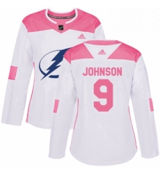Womens Adidas Tampa Bay Lightning 9 Tyler Johnson Authentic WhitePink Fashion NHL Jersey Womens Adidas Tampa Bay Lightning 9 Tyler Johnson Authentic WhitePink Fashion NHL Jersey