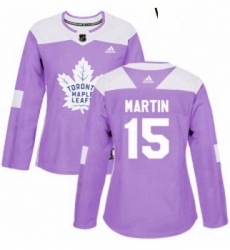Womens Adidas Toronto Maple Leafs 15 Matt Martin Authentic Purple Fights Cancer Practice NHL Jersey Womens Adidas Toronto Maple Leafs 15 Matt Martin Authentic Purple Fights Cancer Practice NHL Jersey