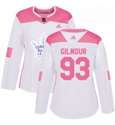 Womens Adidas Toronto Maple Leafs 93 Doug Gilmour Authentic WhitePink Fashion NHL Jersey Womens Adidas Toronto Maple Leafs 93 Doug Gilmour Authentic WhitePink Fashion NHL Jersey