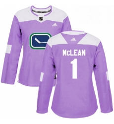 Womens Adidas Vancouver Canucks 1 Kirk Mclean Authentic Purple Fights Cancer Practice NHL Jersey Womens Adidas Vancouver Canucks 1 Kirk Mclean Authentic Purple Fights Cancer Practice NHL Jersey