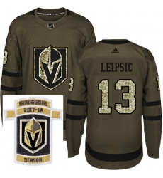 Adidas Golden Knights #13 Brendan Leipsic Green Salute to Service Stitched NHL Inaugural Season Patch Jersey Adidas Golden Knights #13 Brendan Leipsic Green Salute to Service Stitched NHL Inaugural Season Patch Jersey