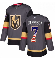 Mens Adidas Vegas Golden Knights 7 Jason Garrison Authentic Gray USA Flag Fashion NHL Jersey Mens Adidas Vegas Golden Knights 7 Jason Garrison Authentic Gray USA Flag Fashion NHL Jersey