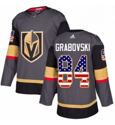 Mens Adidas Vegas Golden Knights 84 Mikhail Grabovski Authentic Gray USA Flag Fashion NHL Jersey Mens Adidas Vegas Golden Knights 84 Mikhail Grabovski Authentic Gray USA Flag Fashion NHL Jersey