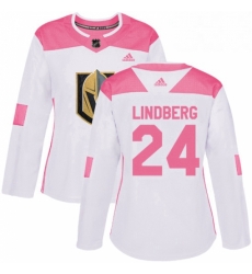Womens Adidas Vegas Golden Knights 24 Oscar Lindberg Authentic WhitePink Fashion NHL Jersey Womens Adidas Vegas Golden Knights 24 Oscar Lindberg Authentic WhitePink Fashion NHL Jersey