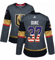 Womens Adidas Vegas Golden Knights 37 Reid Duke Authentic Gray USA Flag Fashion NHL Jersey Womens Adidas Vegas Golden Knights 37 Reid Duke Authentic Gray USA Flag Fashion NHL Jersey