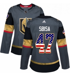 Womens Adidas Vegas Golden Knights 47 Luca Sbisa Authentic Gray USA Flag Fashion NHL Jersey Womens Adidas Vegas Golden Knights 47 Luca Sbisa Authentic Gray USA Flag Fashion NHL Jersey