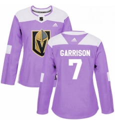 Womens Adidas Vegas Golden Knights 7 Jason Garrison Authentic Purple Fights Cancer Practice NHL Jersey Womens Adidas Vegas Golden Knights 7 Jason Garrison Authentic Purple Fights Cancer Practice NHL Jersey