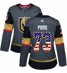 Womens Adidas Vegas Golden Knights 73 Brandon Pirri Authentic Gray USA Flag Fashion NHL Jersey Womens Adidas Vegas Golden Knights 73 Brandon Pirri Authentic Gray USA Flag Fashion NHL Jersey