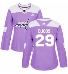Womens Adidas Washington Capitals 29 Christian Djoos Authentic Purple Fights Cancer Practice NHL Jersey Womens Adidas Washington Capitals 29 Christian Djoos Authentic Purple Fights Cancer Practice NHL Jersey
