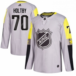 Youth Adidas Washington Capitals 70 Braden Holtby Authentic Gray 2018 All Star Metro Division NHL Jersey 