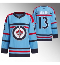 Men Winnipeg Jets 13 Gabriel Vilardi Light Blue Anniversary Primegreen Stitched Jersey Men Winnipeg Jets 13 Gabriel Vilardi Light Blue Anniversary Primegreen Stitched Jersey