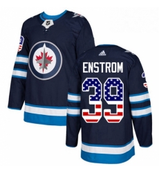 Mens Adidas Winnipeg Jets 39 Tobias Enstrom Authentic Navy Blue USA Flag Fashion NHL Jersey Mens Adidas Winnipeg Jets 39 Tobias Enstrom Authentic Navy Blue USA Flag Fashion NHL Jersey