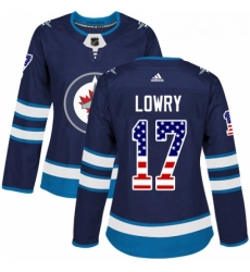 Womens Adidas Winnipeg Jets 17 Adam Lowry Authentic Navy Blue USA Flag Fashion NHL Jersey Womens Adidas Winnipeg Jets 17 Adam Lowry Authentic Navy Blue USA Flag Fashion NHL Jersey