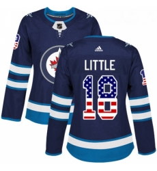 Womens Adidas Winnipeg Jets 18 Bryan Little Authentic Navy Blue USA Flag Fashion NHL Jersey Womens Adidas Winnipeg Jets 18 Bryan Little Authentic Navy Blue USA Flag Fashion NHL Jersey