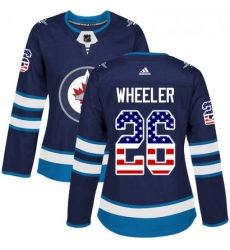Womens Adidas Winnipeg Jets 26 Blake Wheeler Authentic Navy Blue USA Flag Fashion NHL Jersey Womens Adidas Winnipeg Jets 26 Blake Wheeler Authentic Navy Blue USA Flag Fashion NHL Jersey