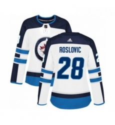 Womens Adidas Winnipeg Jets 28 Jack Roslovic Authentic White Away NHL Jersey Womens Adidas Winnipeg Jets 28 Jack Roslovic Authentic White Away NHL Jersey