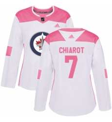 Womens Adidas Winnipeg Jets 7 Ben Chiarot Authentic WhitePink Fashion NHL Jersey Womens Adidas Winnipeg Jets 7 Ben Chiarot Authentic WhitePink Fashion NHL Jersey