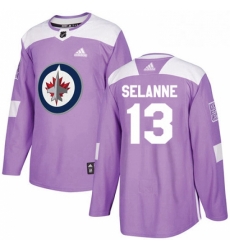 Youth Adidas Winnipeg Jets 13 Teemu Selanne Authentic Purple Fights Cancer Practice NHL Jersey Youth Adidas Winnipeg Jets 13 Teemu Selanne Authentic Purple Fights Cancer Practice NHL Jersey