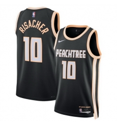 Men Atlanta Hawks 10 Zaccharie Risacher Black 2025 26 City Edition Stitched Jersey