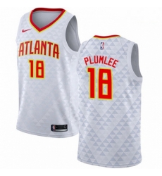 Mens Nike Atlanta Hawks 18 Miles Plumlee Authentic White NBA Jersey Association Edition Mens Nike Atlanta Hawks 18 Miles Plumlee Authentic White NBA Jersey Association Edition