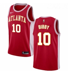 Womens Nike Atlanta Hawks 10 Mike Bibby Swingman Red NBA Jersey Statement Edition
