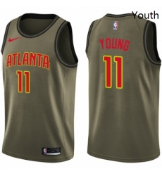 Youth Nike Atlanta Hawks 11 Trae Young Swingman Green Salute to Service NBA Jersey Youth Nike Atlanta Hawks 11 Trae Young Swingman Green Salute to Service NBA Jersey