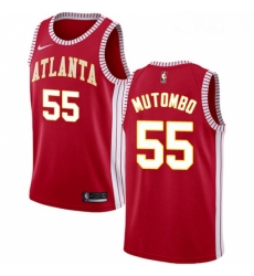 Youth Nike Atlanta Hawks 55 Dikembe Mutombo Authentic Red NBA Jersey Statement Edition Youth Nike Atlanta Hawks 55 Dikembe Mutombo Authentic Red NBA Jersey Statement Edition
