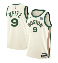 Men Boston Celtics 9 Derrick White White 2023 24 City Edition Stitched Basketball Jersey Men Boston Celtics 9 Derrick White White 2023 24 City Edition Stitched Basketball Jersey