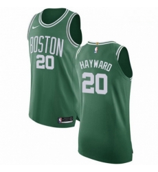 Mens Nike Boston Celtics 20 Gordon Hayward Authentic GreenWhite No Road NBA Jersey Icon Edition 
