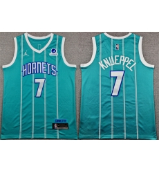 Men Charlotte Hornets  7 Kon Knueppel Teal Icon Edition Stitched Basketball Jersey