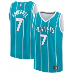 Men Fanatics Kon Knueppel Teal Charlotte Hornets 2025 NBA Draft First Round Pick Fast Break Replica Jersey Icon Edition
