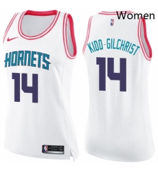 Womens Nike Charlotte Hornets 14 Michael Kidd Gilchrist Swingman WhitePink Fashion NBA Jersey Womens Nike Charlotte Hornets 14 Michael Kidd Gilchrist Swingman WhitePink Fashion NBA Jersey
