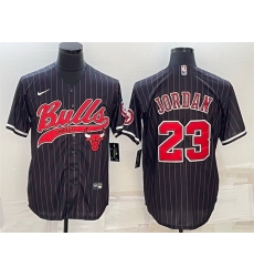 Men Chicago Bulls 23 Michael Jordan Black With Patch Cool Base Stitched Baseball Jersey Men Chicago Bulls 23 Michael Jordan Black With Patch Cool Base Stitched Baseball Jersey